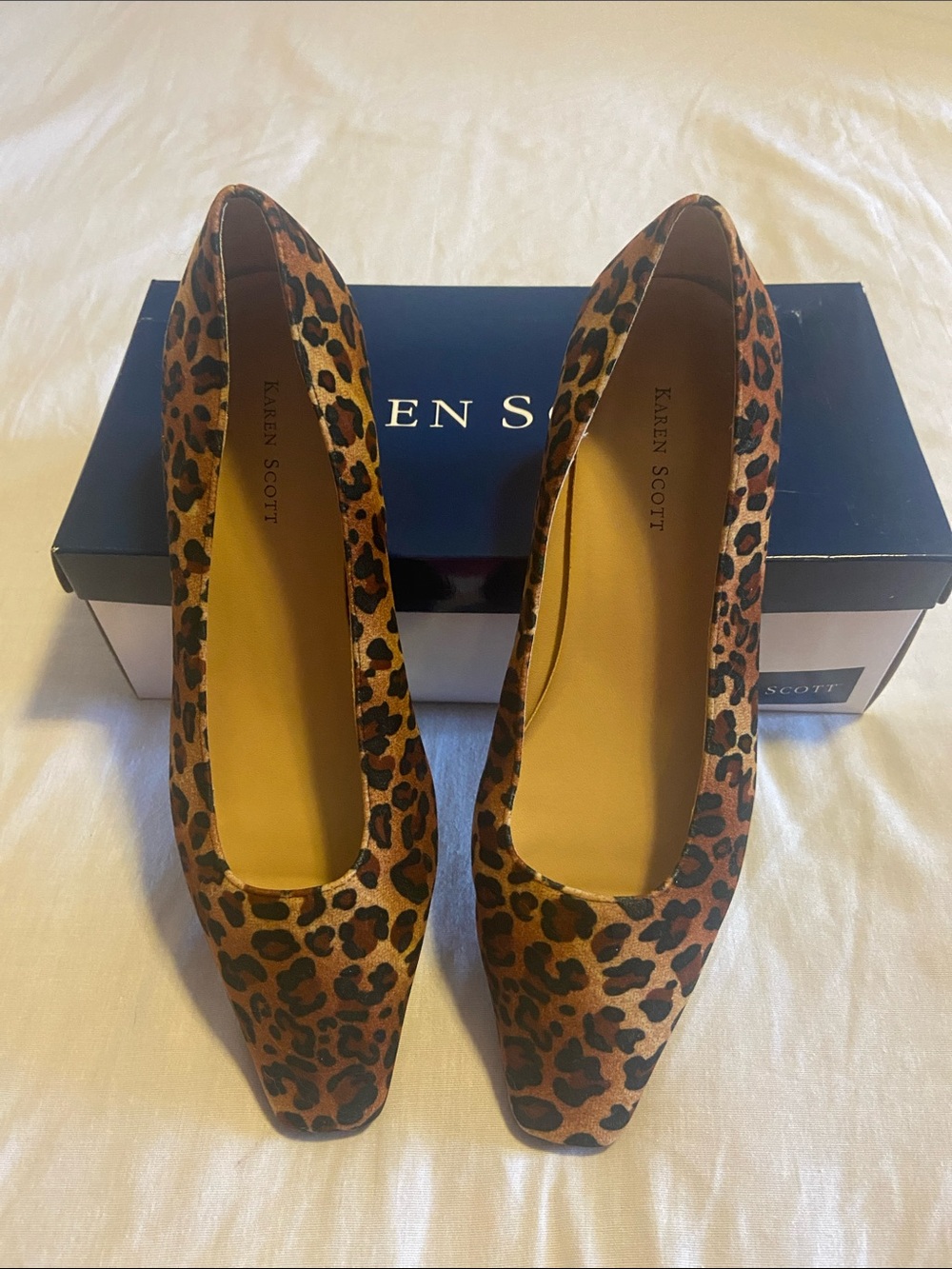 Karen Scott Leopard-Print Square Toe Pumps - Brown/Black
